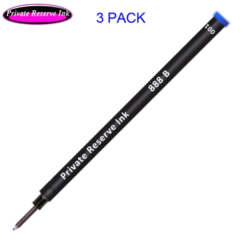 3 Pack - Private Reserve Ink Schmidt 888 Rollerball Refill Blue Broad Tip