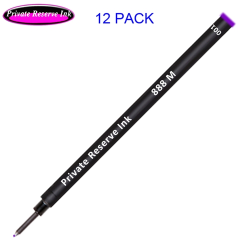 12 Pack - Private Reserve Ink Schmidt 888 Rollerball Refill Purple Medium Tip