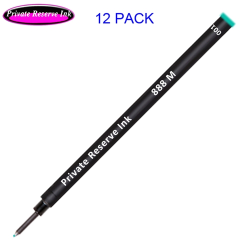 12 Pack - Private Reserve Ink Schmidt 888 Rollerball Refill Turquoise Medium Tip