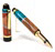 Cigar Rollerball Pen - Walnut & Amboya Burl with Turquoise Inlays