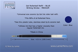 Rollerball Gel Ink Blue Refill