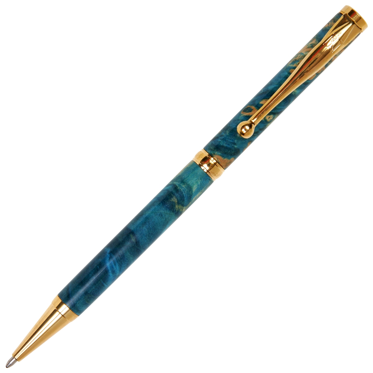 Slimline Twist Pen - Turquoise Box Elder