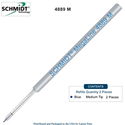 2 Pack - Schmidt MegaLine 4889 Pressurized Refill - Blue Ink