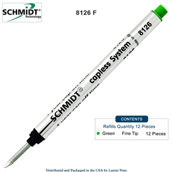 12 Pack - Schmidt 8126 Capless Rollerball - Green Ink
