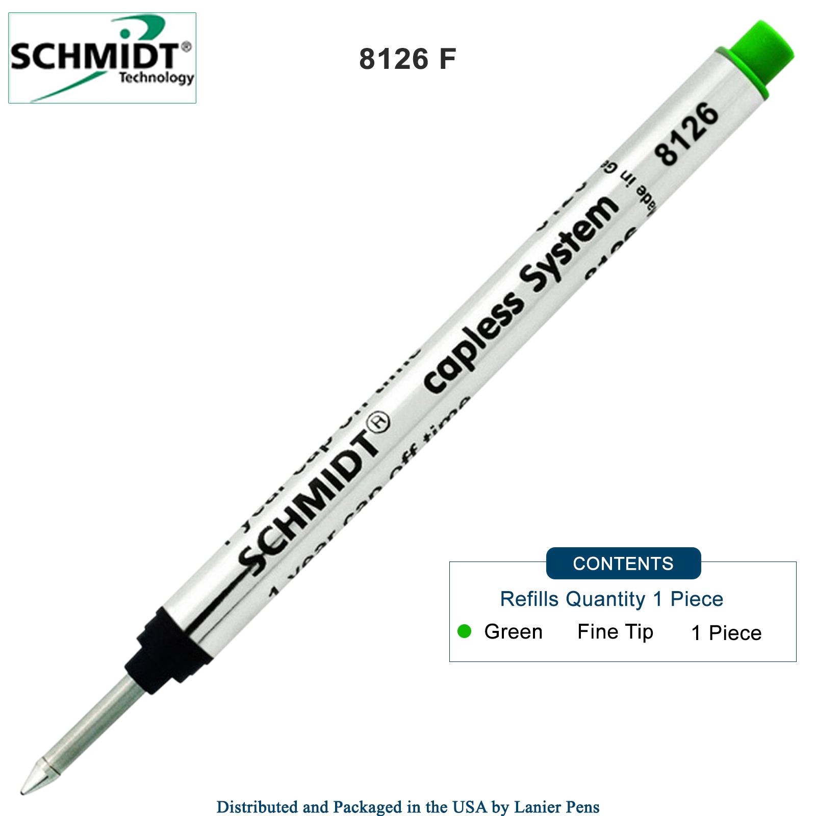Schmidt 8126 Capless Rollerball - Green Ink