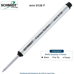 4 Packs - Schmidt 8126 Mini Capless Rollerball - Black Ink