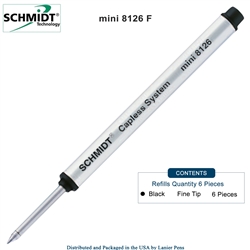 6 Packs - Schmidt 8126 Mini Capless Rollerball - Black Ink