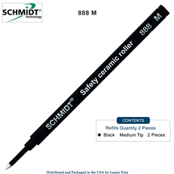 2 Pack - Schmidt 888 Rollerball Refill Black Medium Tip