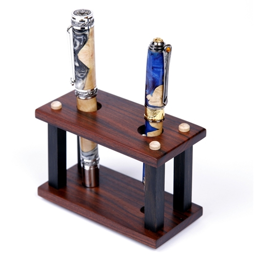 Rosewood Upright Pen Stand - 2 Pen
