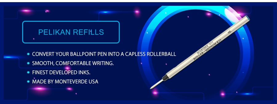 K23 5 Monteverde Rollerball Pen Refills for Pelikan Pens Dark Blue Medium